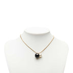 Chanel CC Logo Ball Chain Necklace Gold Black Plated Faux Pearl Plastic — view 7