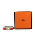 Hermes Click PM Bracelet Bangle Silver Orange Metal Enamel — view 6