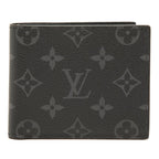 Louis Vuitton Monogram Eclipse Portefeuille Marco NM Bifold Wallet Black Leather