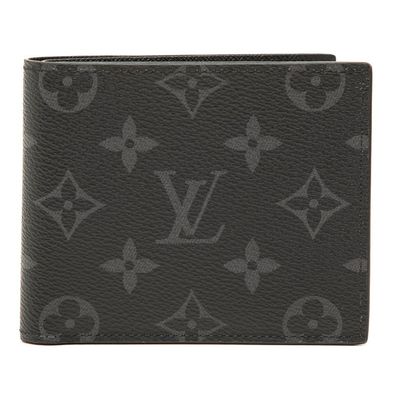 Louis Vuitton Monogram Eclipse Portefeuille Marco NM Bifold Wallet Black Leather