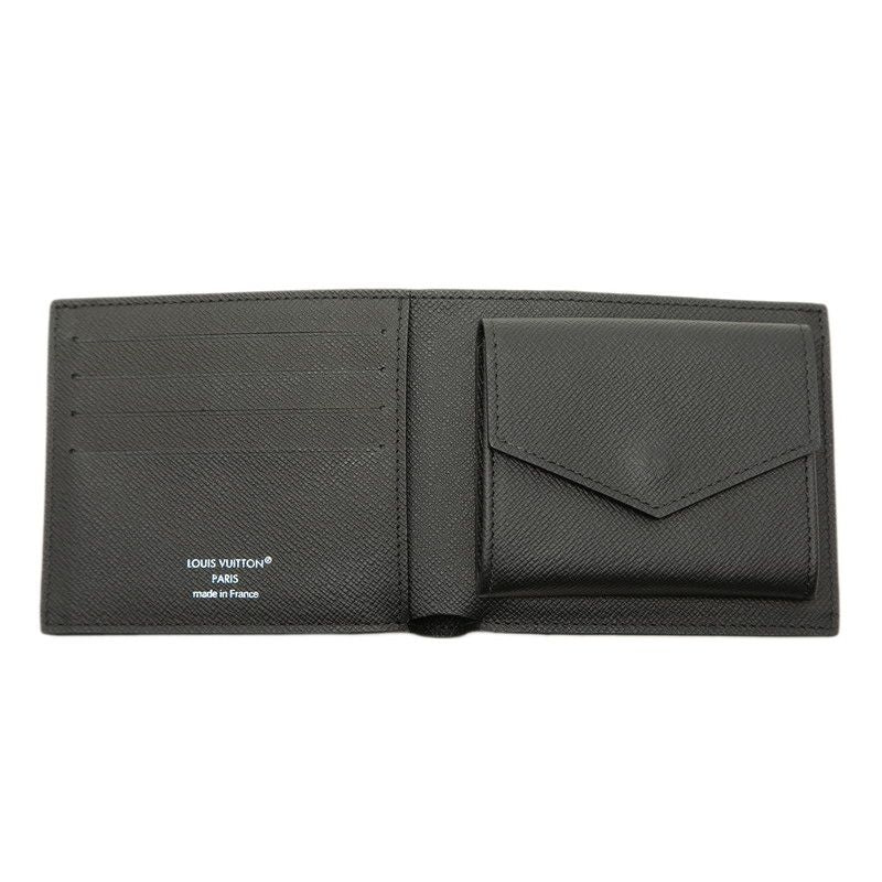 Louis Vuitton Monogram Eclipse Portefeuille Marco NM Bifold Wallet Black Leather — view 4