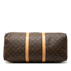 Louis Vuitton Monogram Keepall 50 Boston Bag Brown Leather — view 3
