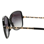 Chanel CC Logo Sunglasses Eyewear Black Gold Acetate Plating — view 4