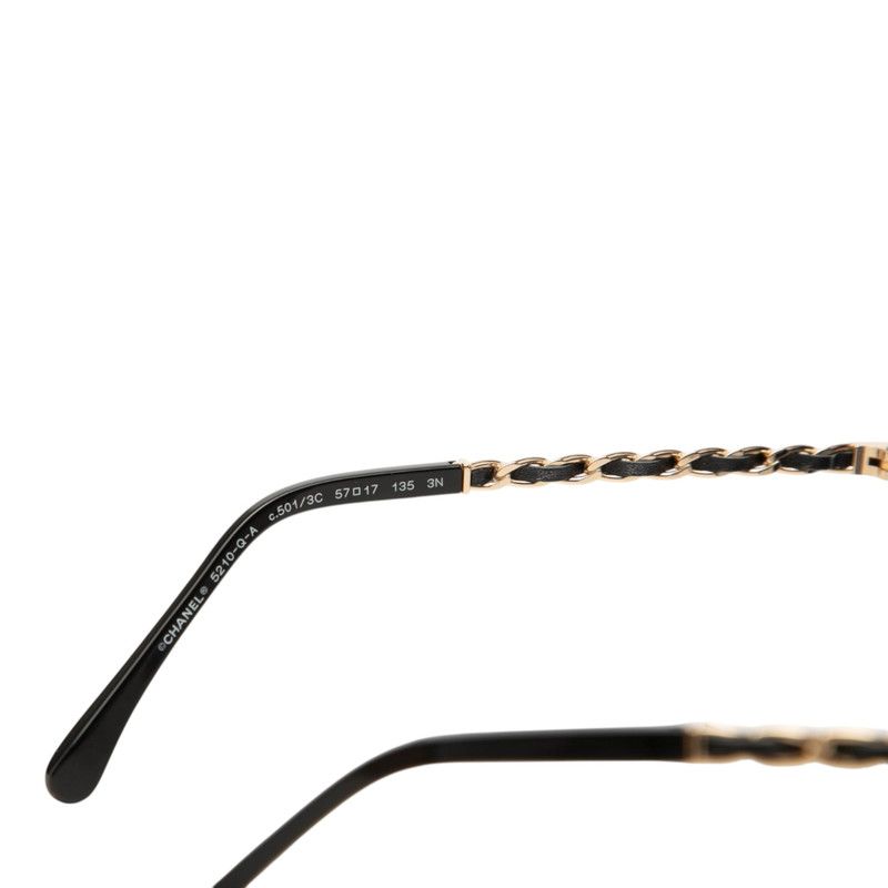 Chanel CC Logo Sunglasses Eyewear Black Gold Acetate Plating — view 5