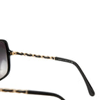 Chanel CC Logo Sunglasses Eyewear Black Gold Acetate Plating — view 6