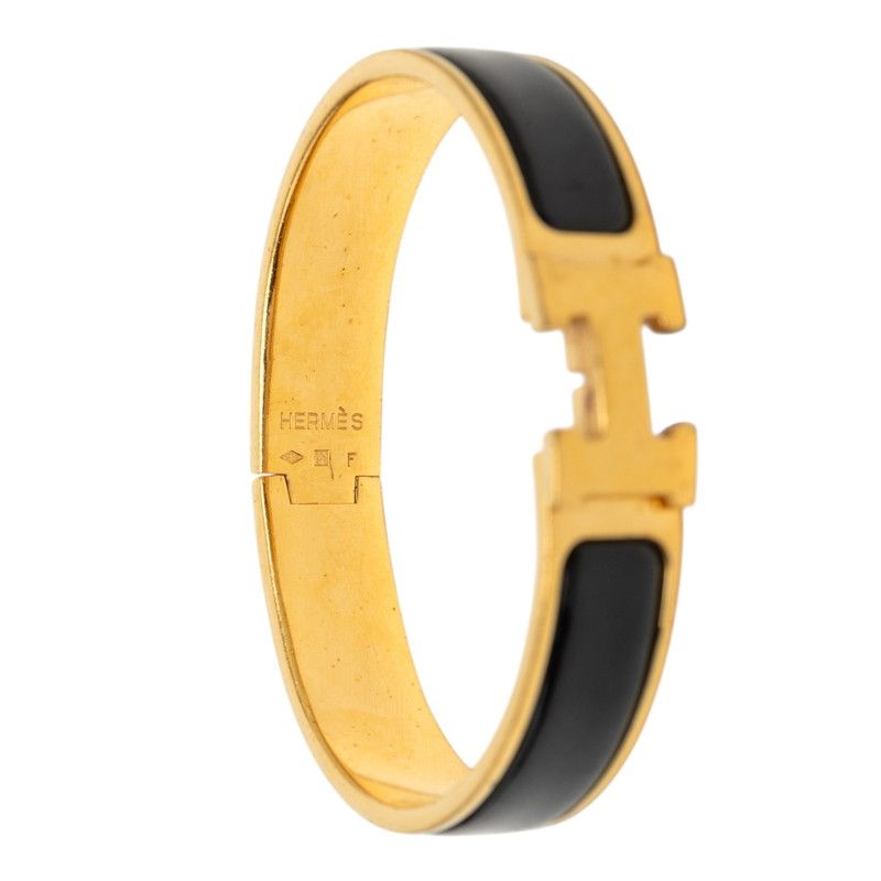 Hermes Click PM Bangle Gold Black Plating Bracelet — view 5