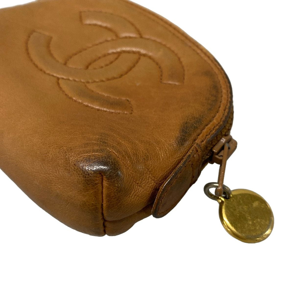 Chanel Coin Purse Dark Brown Gold Lambskin — view 6