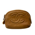 Chanel Coin Purse Dark Brown Gold Lambskin