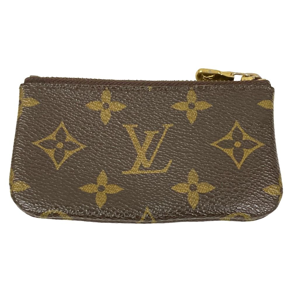 Louis Vuitton Monogram Pochette Cles Key Ring Coin Purse Brown