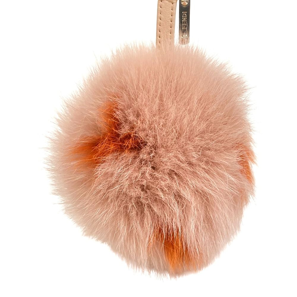 Fendi Pom Fur Charm Pink Keychain — view 2