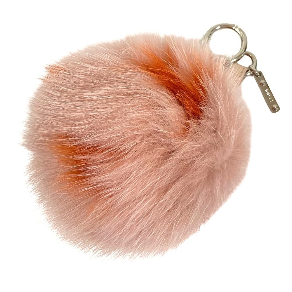 Fendi Pom Fur Charm Pink Keychain