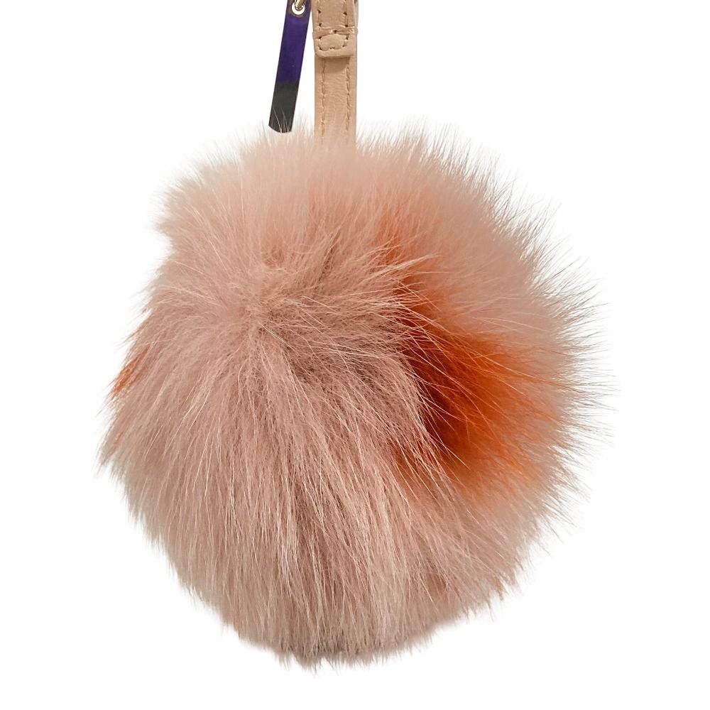 Fendi Pom Fur Charm Pink Keychain — view 3