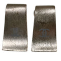 Chanel a Vintage Plate CC Logo Clip Earrings Silver