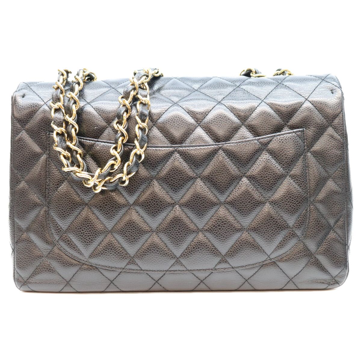 Chanel Black Caviar Single Maxi Quilted 30 Shoulder Bag — view 3