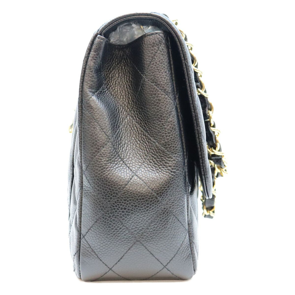 Chanel Black Caviar Single Maxi Quilted 30 Shoulder Bag — view 4