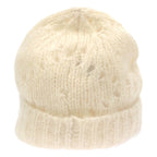 Celine Beanie Knit Cap White TU Hat — view 3