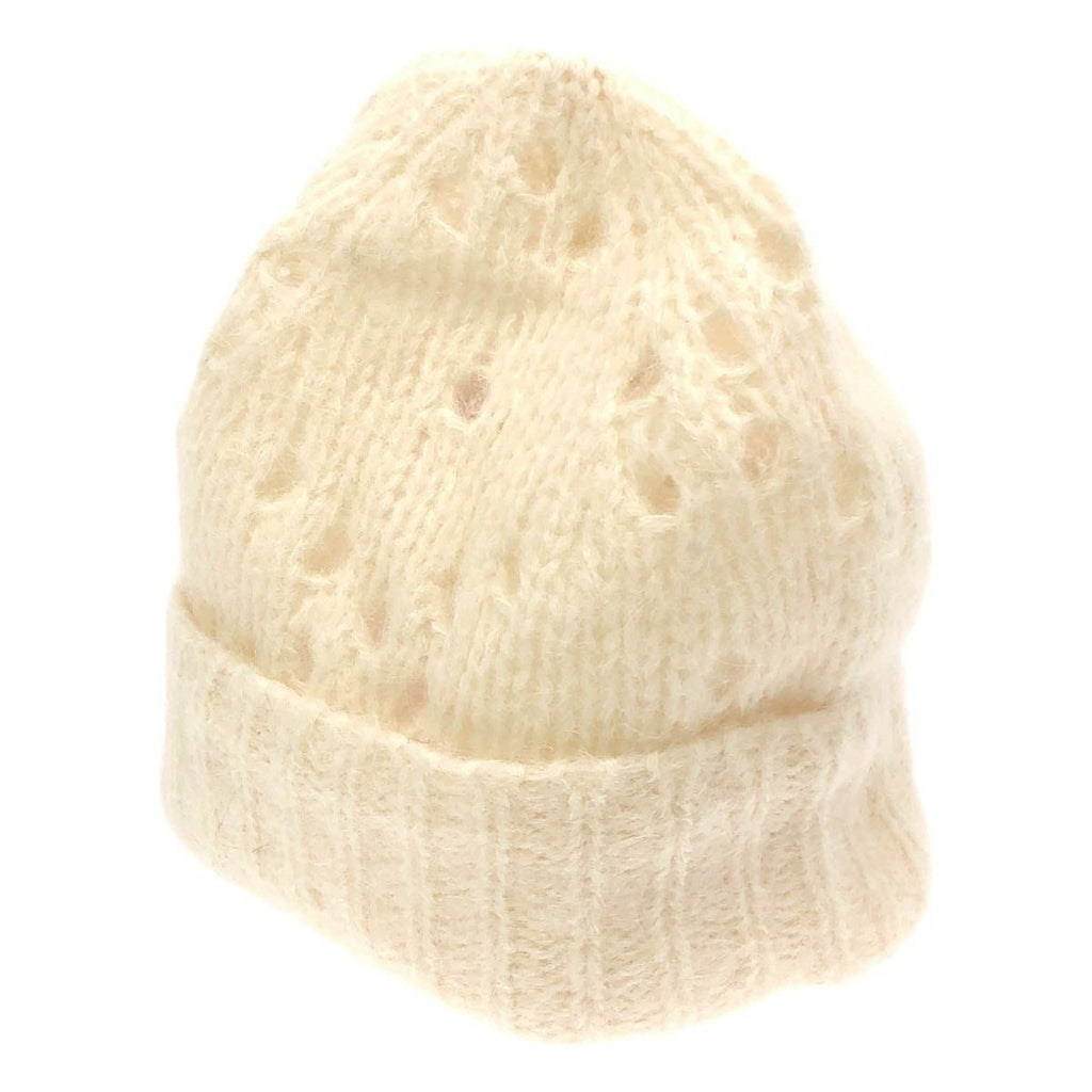 Celine Beanie Knit Cap White TU Hat
