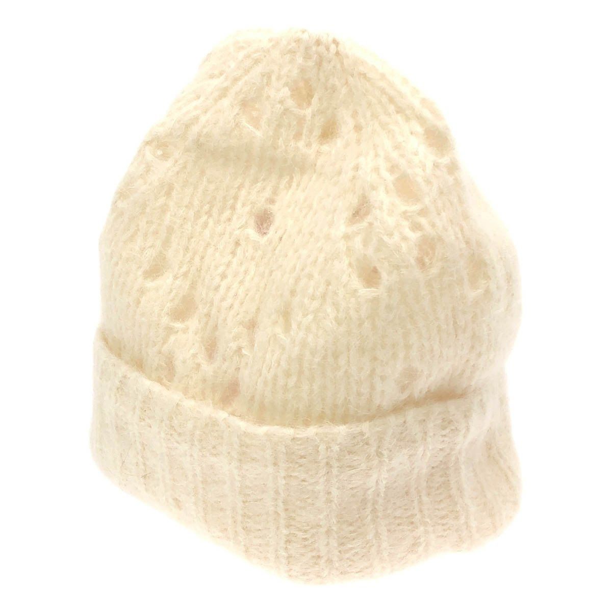 Celine Beanie Knit Cap White TU Hat
