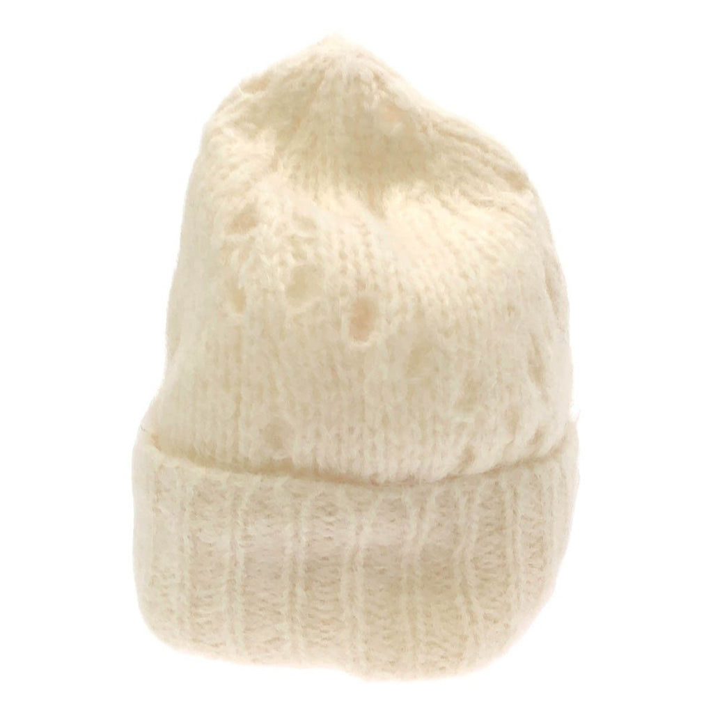 Celine Beanie Knit Cap White TU Hat — view 2