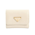 Prada Compact Wallet Saffiano Triangle