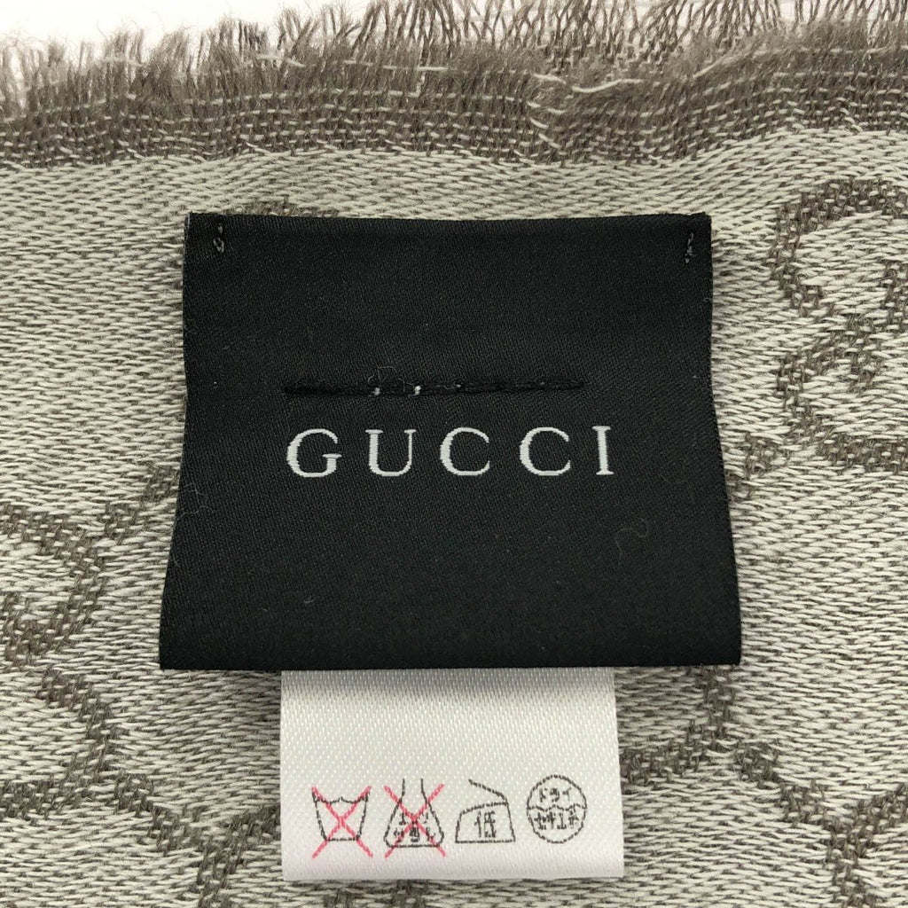 Gucci Wool Silk GG Shawl Gray Scarf — view 3
