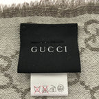 Gucci Wool Silk GG Shawl Gray Scarf — view 3