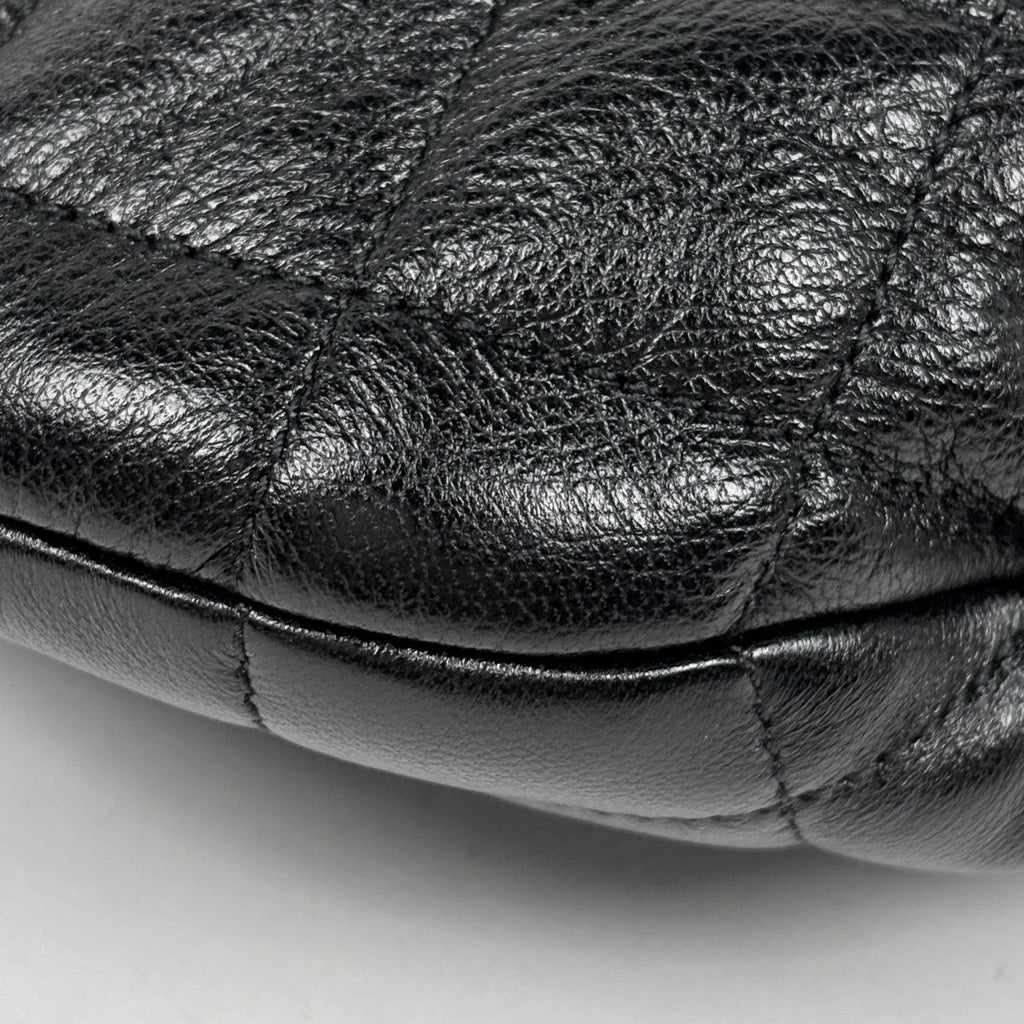 Saint Laurent Icarino Quilted Handle Leather Black Handbag — view 3