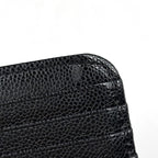 Chanel CC Logo Coin Purse Card Case Quilted Caviar Leather Black AP — view 3