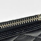Chanel CC Logo Coin Purse Card Case Quilted Caviar Leather Black AP — view 4