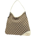 Gucci GG Pattern Shoulder Bag Canvas Beige White