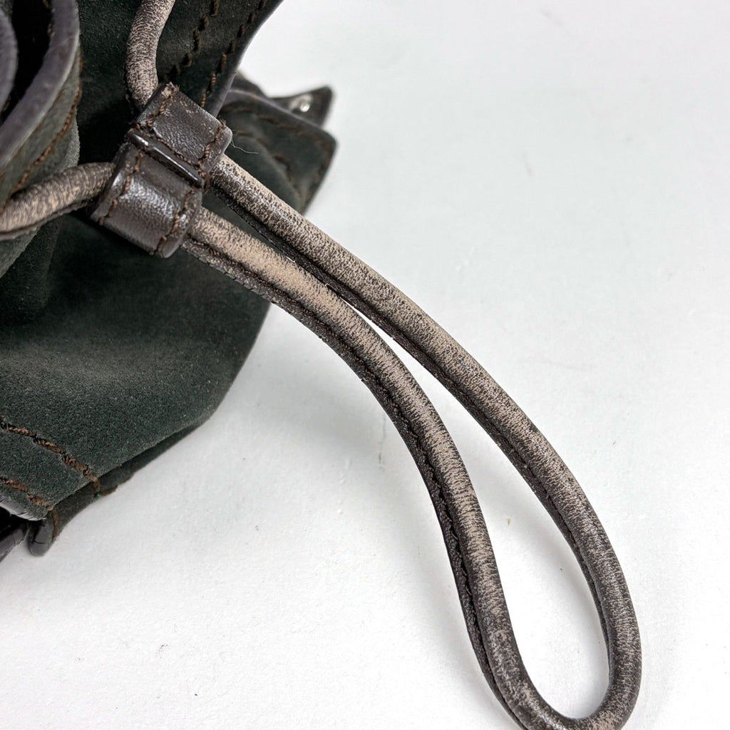 Loewe Anagram Shoulder Bag Suede Green Brown — view 6