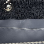 Chanel CC Logo Chain Tote Bag Quilted Caviar Leather Black — view 6