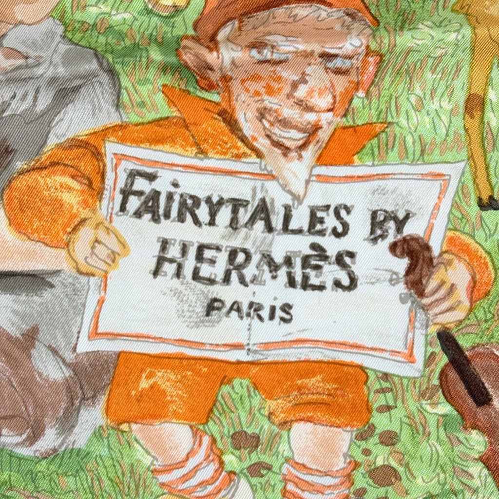 Hermes Carre 90 Fairytales Fairy Tale Scarf Silk Light Blue Multicolor — view 4