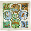 Hermes Carre 90 les Quatre Saisons Four Seasons Scarf Silk Yellow Multicolor