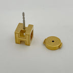 Hermes Curjud Ash Cube Earrings Gold Plated Beige — view 3