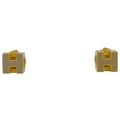 Hermes Curjud Ash Cube Earrings Gold Plated Beige