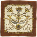 Hermes Carre 90 Parures Des Sables Scarf Desert Silk Brown Multicolor