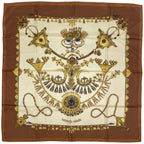 Hermes Carre 90 Parures Des Sables Scarf Desert Silk Brown Multicolor