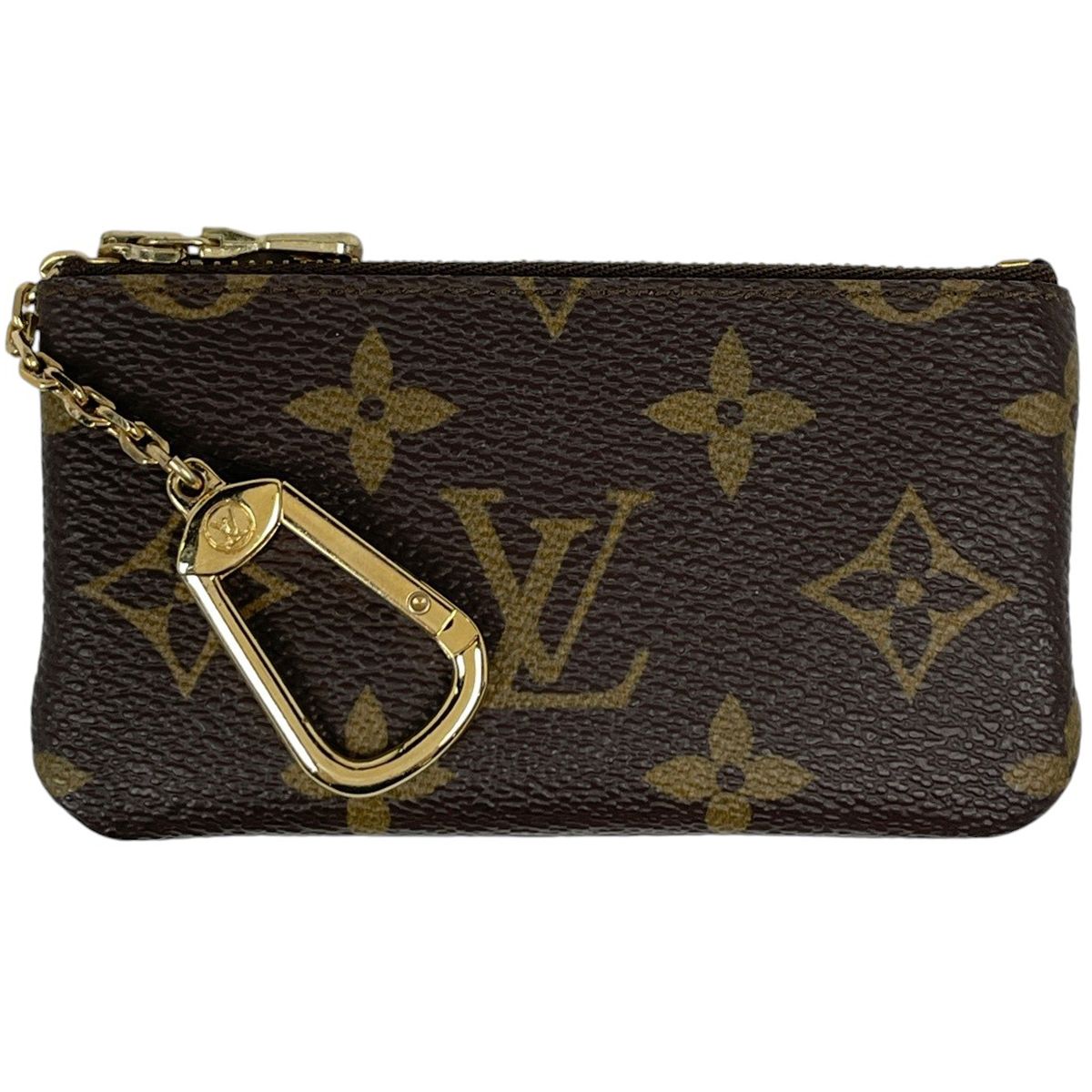 Louis Vuitton Pochette Cles Coin Purse Key Ring Monogram Brown