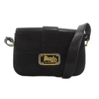 Celine Horse Carriage Shoulder Bag Leather Black