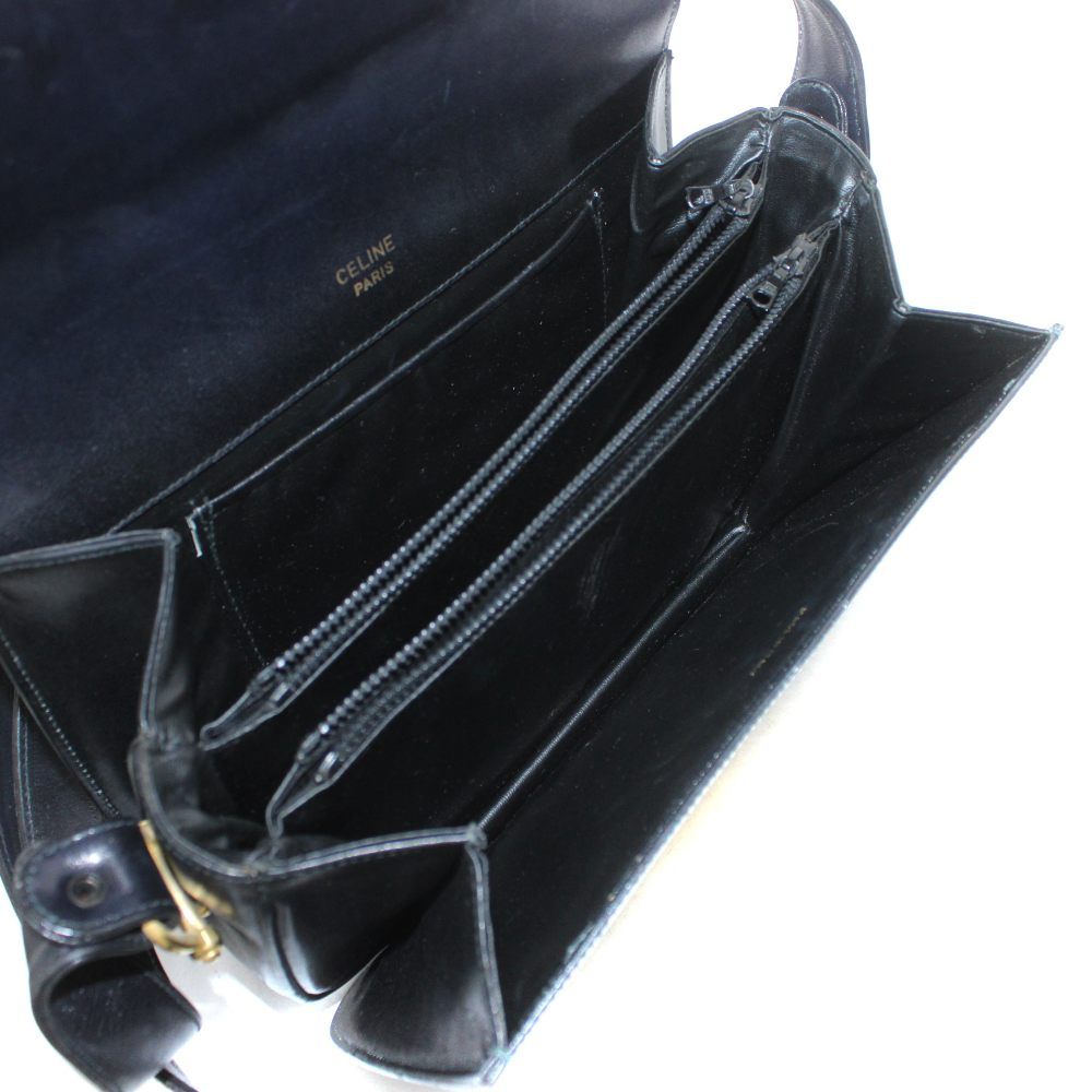 Celine Horse Carriage Shoulder Bag Leather Black — view 6