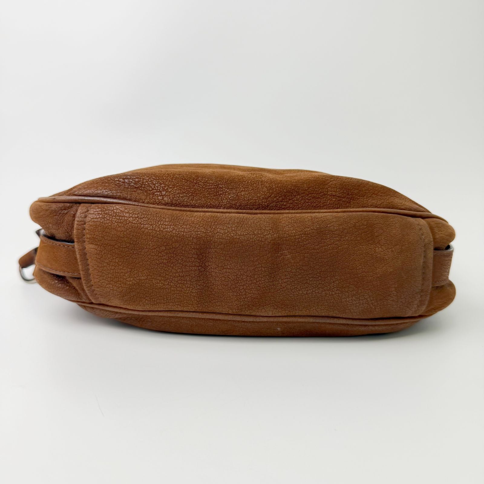 Prada Vitello Daino Studded Hobo Shoulder Bag Leather Brown Vintage — view 7