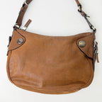 Prada Vitello Daino Studded Hobo Shoulder Bag Leather Brown Vintage — view 3