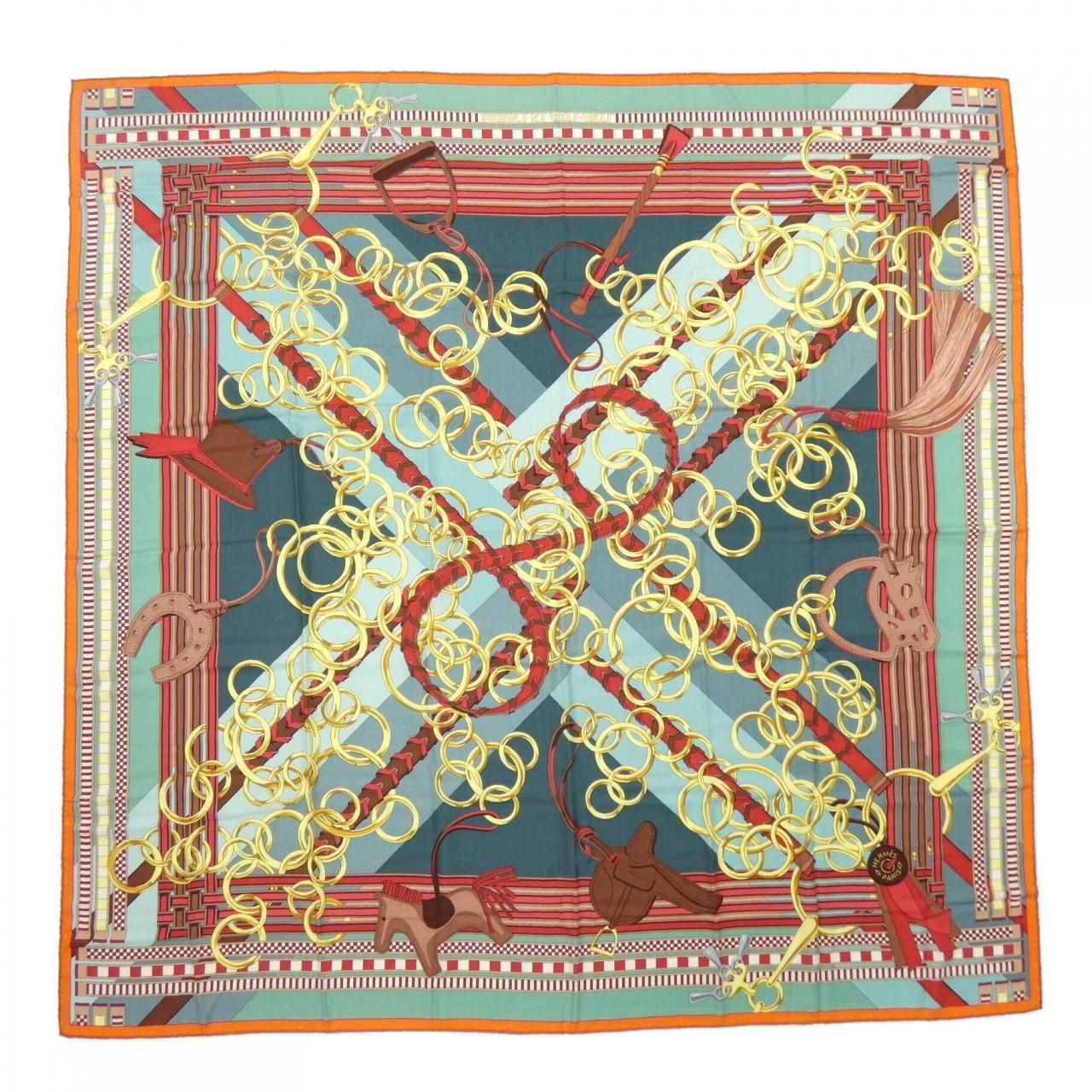 Hermes Brides Et Gray Carre Shawl Scarf
