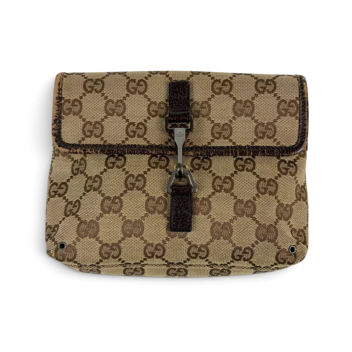 Gucci GG Canvas Cross Brown Shoulder Bag — view 4