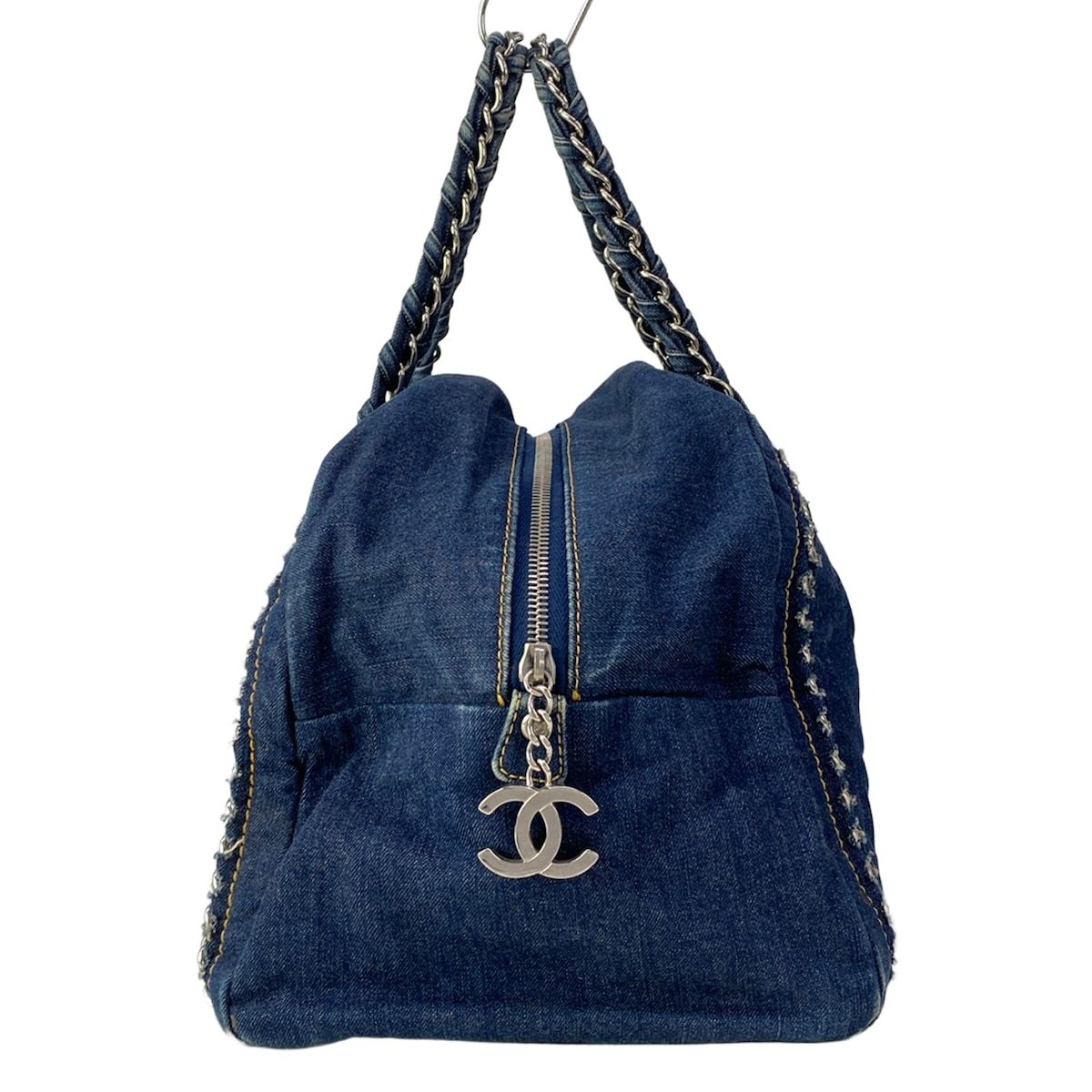 Chanel Handle Line Navy Chain Silver Handbag — view 2