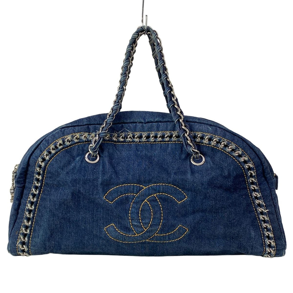 Chanel Handle Line Navy Chain Silver Handbag
