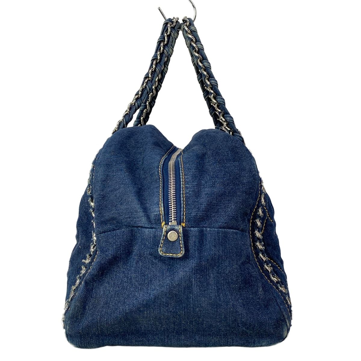 Chanel Handle Line Navy Chain Silver Handbag — view 4