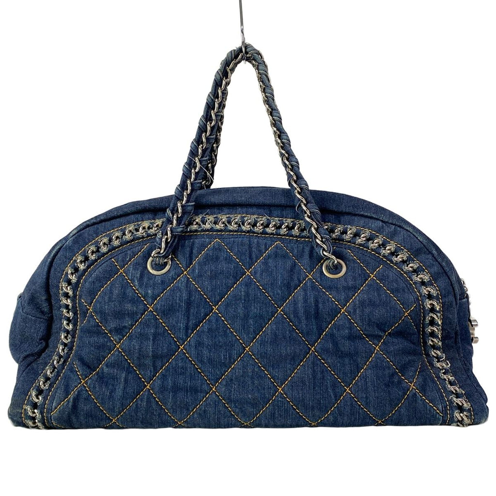 Chanel Handle Line Navy Chain Silver Handbag — view 3