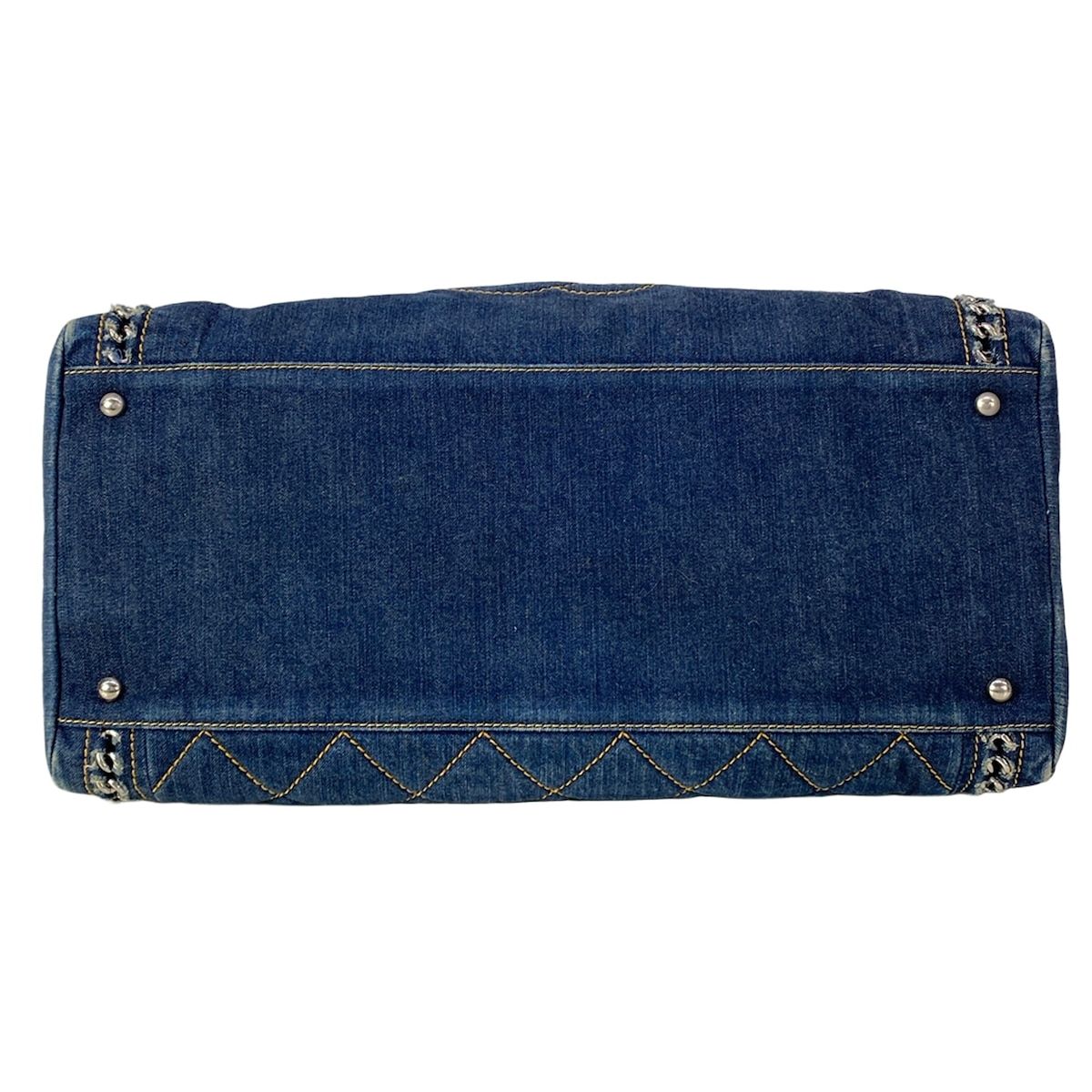 Chanel Handle Line Navy Chain Silver Handbag — view 5